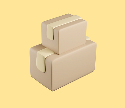 3D stacked cardboard boxes icon 3d animation design graphic design icon illustration ui