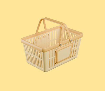 3D shopping basket icon 3d animation design graphic design icon illustration ui