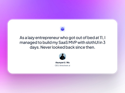 slothUI: World's Laziest Design System | Testimonial Slider UIUX carousel carousel ui clean design system figma gradient minimal modern purple quote ui slider slider ui slothui soft testimonial testimonial layout testimonial ui ui ui design ui kit