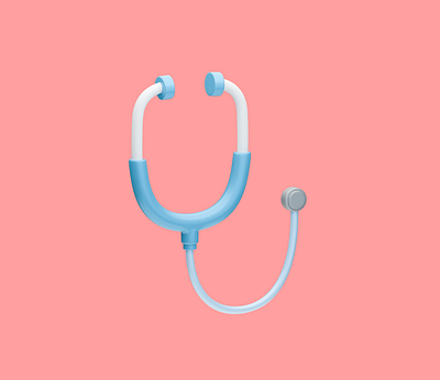 3D stethoscope icon 3d 3d stethoscope icon 3dicon animation design doctor graphic design hospital icon illustration lowpoly medicine ui