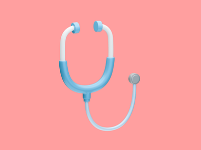 3D stethoscope icon 3d 3d stethoscope icon 3dicon animation design doctor graphic design hospital icon illustration lowpoly medicine ui