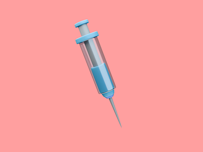 3D syringe icon 3d 3d syringe icon animation blue syringe design doctor graphic design hospital icon illustration lowpoly medicine ui