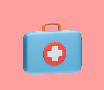 3D medical suitcase icon 3d 3d medical suitcase icon 3dicon animation design doctor graphic design health hospital icon illustration lowpoly medical medicine ui