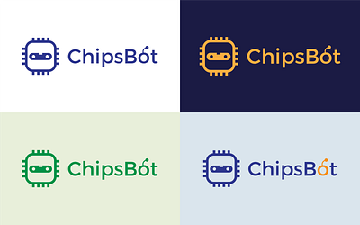 Chipsbot logo design bot logo branding graphic design logo logo design tech logo