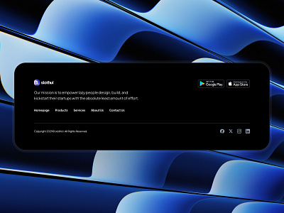 slothUI: Design System for Lazy Gen Z | Footer Component Dark clean dark mode dark ui design system figma flat footer footer component footer design footer layout footer section footer ui minimal simple slothui soft ui ui design ui kit web design