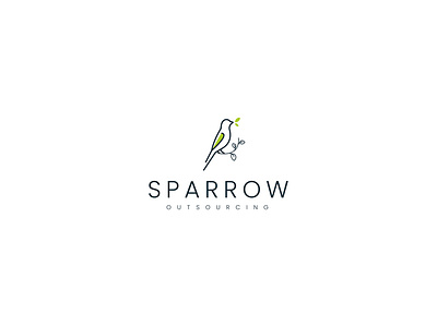 Sparrow-Outsourcing 99design bird branding creative logo graphic design logo logomark sparrow ui
