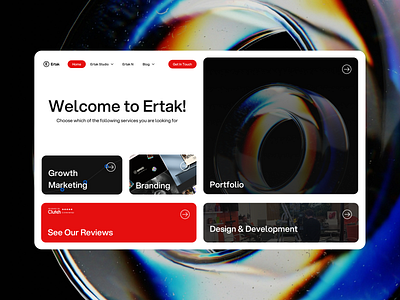 Ertak || Marketing Studio Homepage graphic design ui