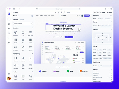 slothUI: World's Laziest Design System | No Code Web Builder UI clean dashboard dashboard ui design system figma gradient low code ui minimal modern no code web builder purple simple slothui ui ui design ui kit web builder web builder app web builder ui website builder