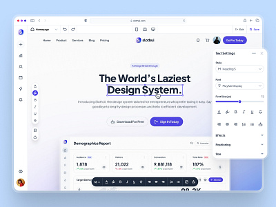 slothUI: World's Laziest Design System | No Code Web Builder UI clean dashboard dashboard ui design system figma gradient minimal no code web builder purple slothui soft ui ui design ui kit web builder web builder app web builder dashboard web builder ui website builder website builder app