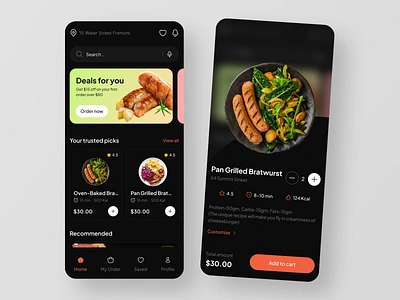 Meal Ordering App Design app design app ui delivery app design dinner fluttertop food food and drink food app design food app ui food delivery food delivery app lunch mobile mobile app mobile app design mobile app ui mobile design restaurant app ui