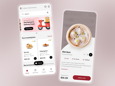 Restaurant App UI Design app design cafe cuisine cuisines dim sum dumplings fluttertop food food and drink food app food app design foodielife italian korean koreanfood menu mexicanfood portugalfood restaurants sushi