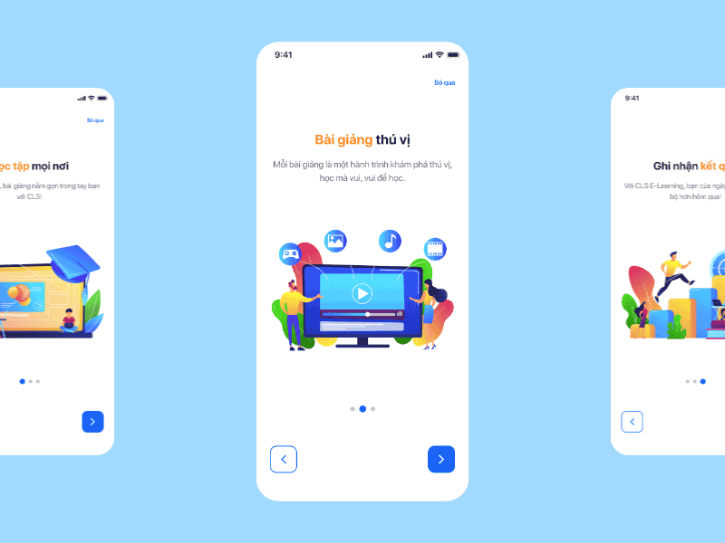 Onboarding Screens E-learning App elearning gif graphic design ui