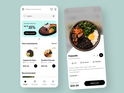 Food Delivery App Design app ui beans and pork cooking delivery delivery app feijoada fluttertop food and drink food app food app ui food delivery food delivery app food delivery service food illustration foodie mobile app ui mobile design restaurant restaurant app ui