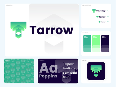 T arrow - Modern Gradient Logo Design brand brand identity branding creative branding design design for sale dribbble gradient logo graphic design hexagonal design icon innovative logo logo logo design modern logo moderndesign startup logo tech logo unused logo