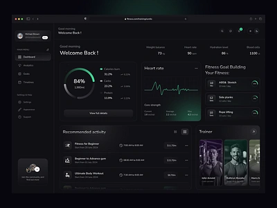 Fitness trainer dashboard🏋 app dark mode dashboard dashboard design design fitness fitness dashboard graphic design inspiration lifestyle logo minimal design modern design motion graphics ui ui design uidesign uiux web app website