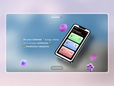 Journal AI (Mobile App): AI Journaling & Productivity Management branding figma figmadesign journalai tracker