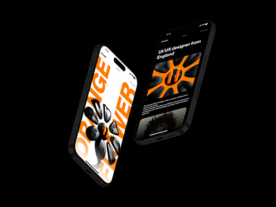 Orange flow vol.2 3d black dark flower ios mobile mobile ui orange ui ux white