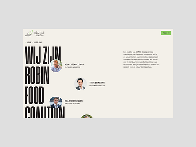 Robin Food Coalition about page about digital design typography ui webdesign