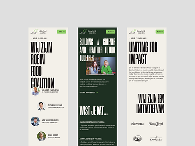 Robin Food Coalition mobile designs bold digital design mobile mobile design typography ui webdesign