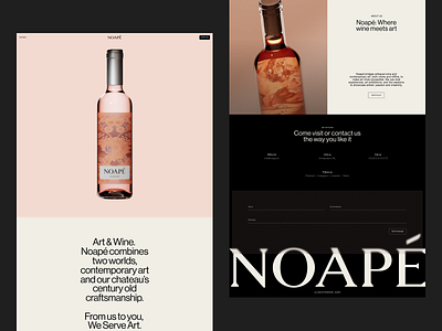 Noapé wine web design clean landingpage minimalistic onepager ui webdesign