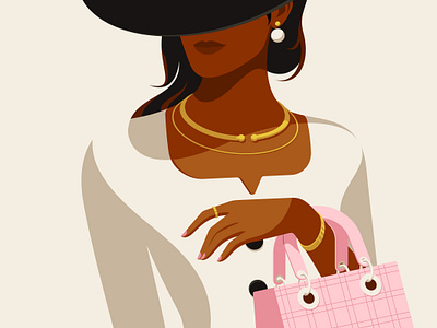 The Dior Style Principles bag design dior fashion hat illustration jewelry light minimal model vector woman