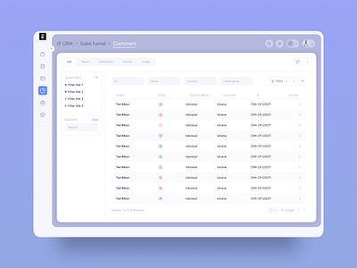 Revolutionizing CRM Interfaces: A Fresh Look at User Experience blue branding cleandesign crm dashboard design desktop light table ui uiux ux ux design web design