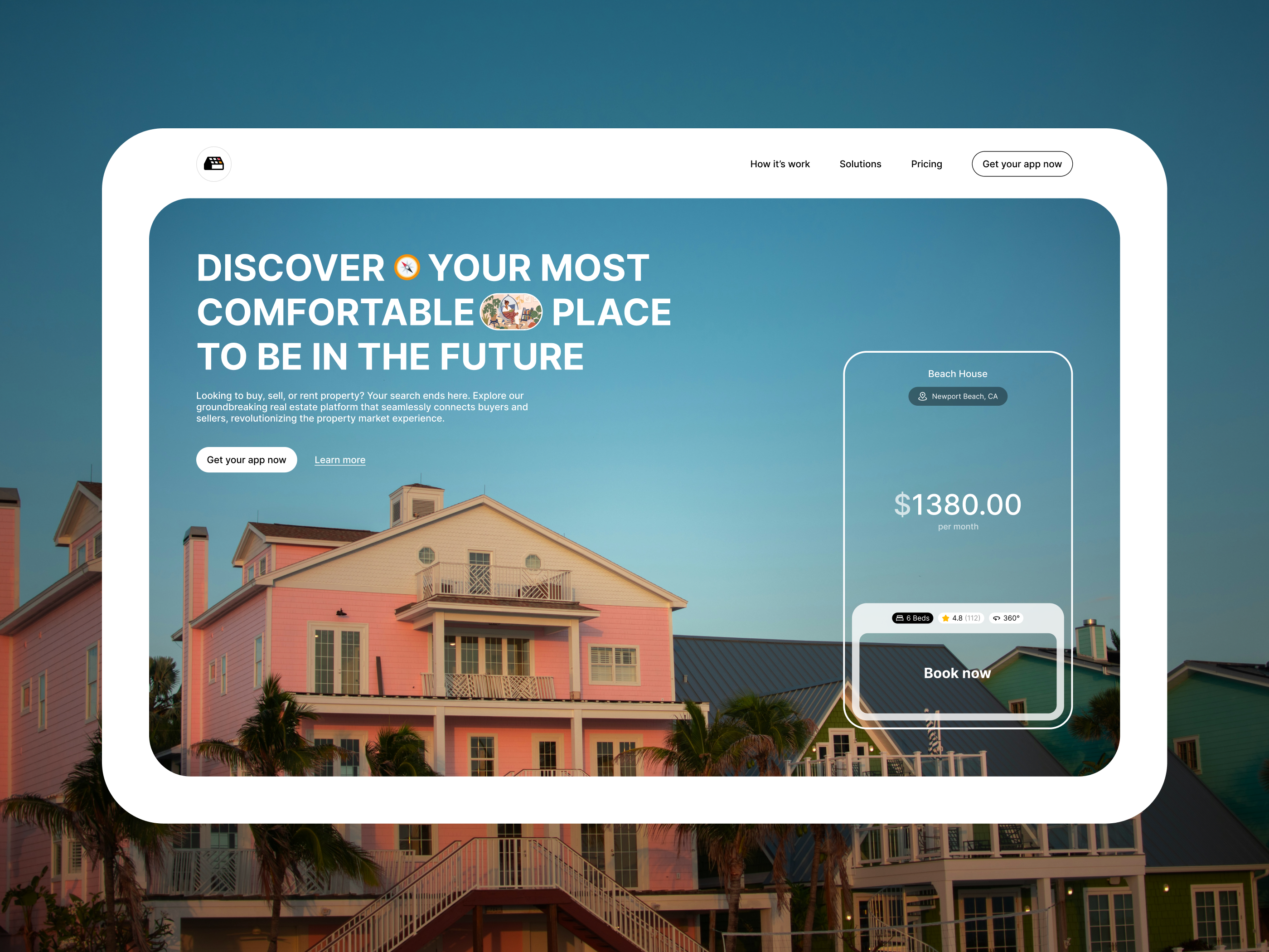 Real Estate App - Website Concept app design graphic design hero section house inspiration landing page property real estate realestate revolut ui web design webdesign