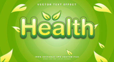 Health 3d editable text style Template health