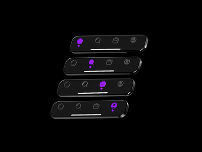 3D Navigation bar 3d 3d design black dark design ios navbar navigation navigation bar purple ui ux