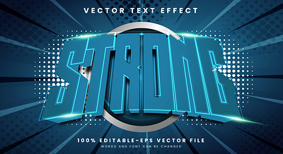 Strong 3d editable text style Template entertainment