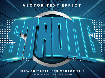 Strong 3d editable text style Template entertainment