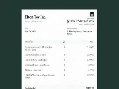 Invoice Receipt Design branding design graphic design interface invoice receipt ui visual design