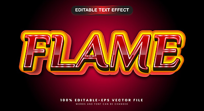 Flame 3d editable text style Template eruption