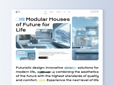 Website for configuring and setting up modular homes design future interface modular house ui ux website