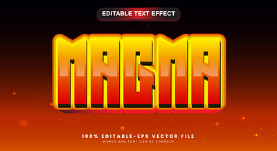 Magma 3d editable text style Template fire