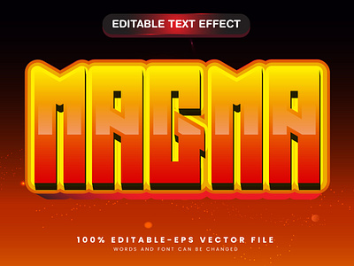 Magma 3d editable text style Template fire