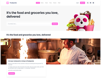 Famous FoodPanda Website with Twist 3d animation branding design graphic design illustration logo motion graphics ui vector