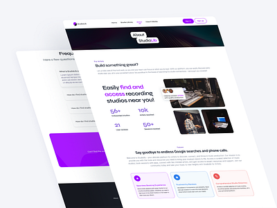 About page for startup landing page app design typography ui ux