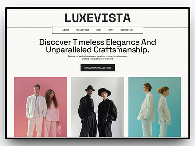 Luxevista - Fashion brand website design fashion figma minimal ui uidesign userinterface webdesign