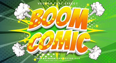 Boom Comic 3d editable text style Template cute