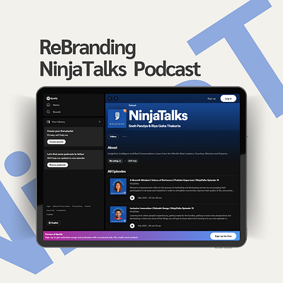 Rebranding NinjaTalks Podcast branding logo design ninjatalks spotify