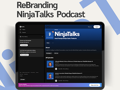 Rebranding NinjaTalks Podcast branding logo design ninjatalks spotify