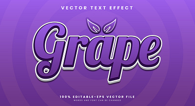 Grape 3d editable text style Template growth