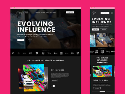 Cherry Pick Talent design homepage influencer ui web design