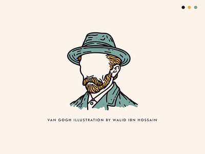 Modern Twist on Van Gogh: Illustrated Portrait unique portrait