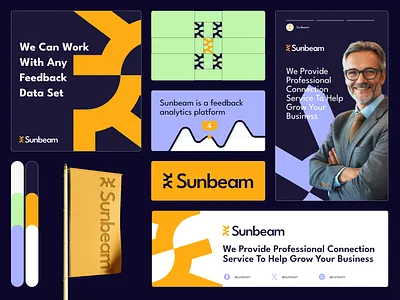 Visual brand identity design - Sunbeam ☀️ brand brand and identity brand design brand designer brand guidelines brand identity brandbook branding business graphic design identity logo logo design logo designer logodesign logotype simple logo tech tech logo visual identity