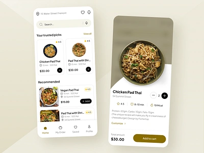 Food Delivery App Design asian bangkok chicken pad thai cuisine delivery app dial dish fluttertop food food and drink food app ui food application food apps food delivery app food delivery application food delivery service food order letterhead template thailand uber eats