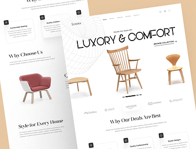 Modern Furniture Store furniture interior landing page luxury design modern furniture store product design uiux web design website