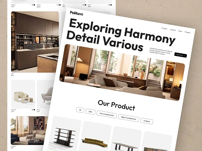 Poliform - Interior Design Minimalist Website - Product Page architecture branding case study clean company profile interior interior design landing page luxury minimalist modern product archive page product page ui ux web design website website design website designer website layout