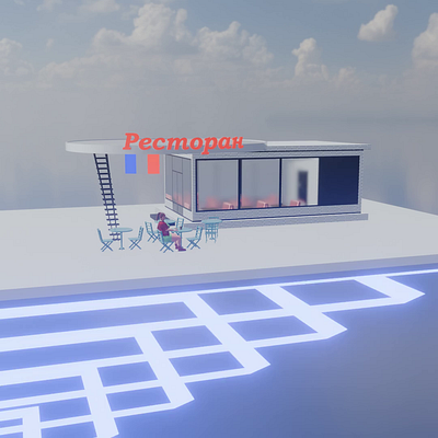 Futuristic restaurant 3d 3d graphics animation ble blender blender animation eevee graphic design render